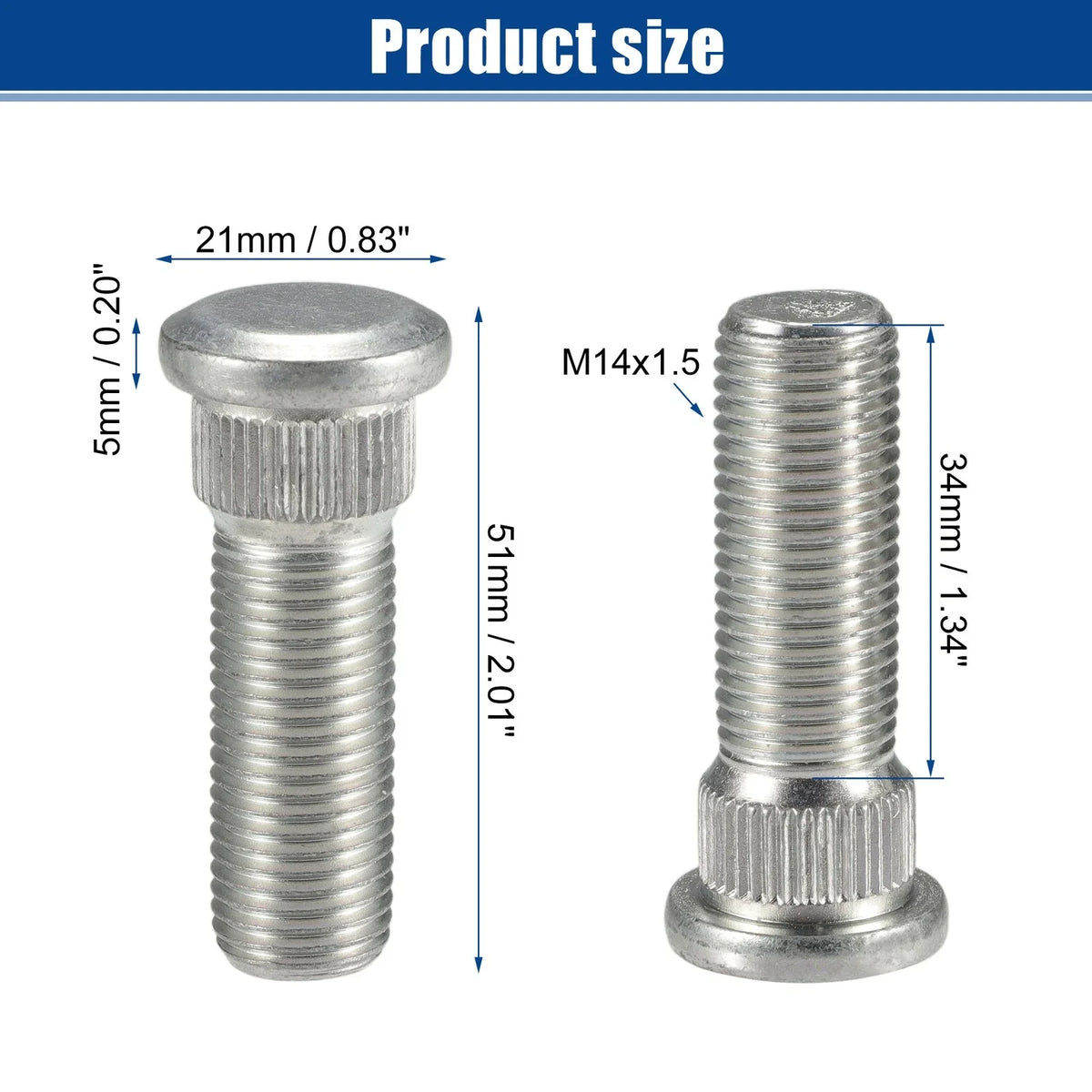 20 Pcs M14x1.5 Wheel Lug Stud for Lexus LS460 LX570 (2007–2019) No. 9094202083
