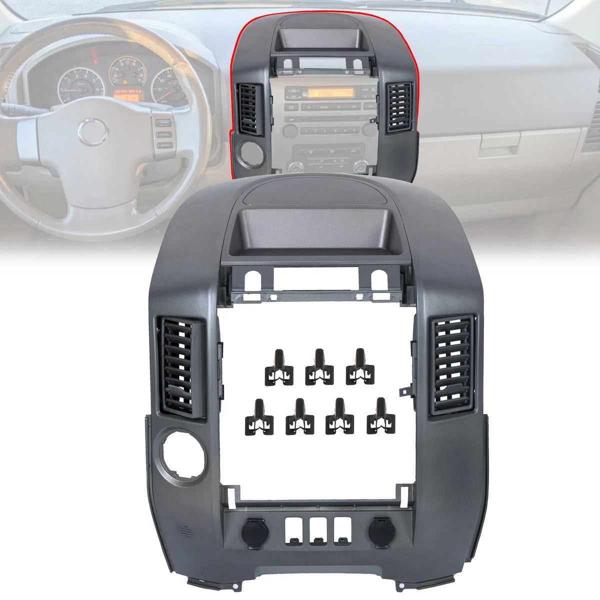 Instrument Panel Lid Dash Radio Bezel for Nissan Titan Armada (2004–2006)