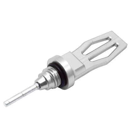 CNC Motorcycle Engine Oil Dipstick Cap Plug Crankcase Level Gauge Silver