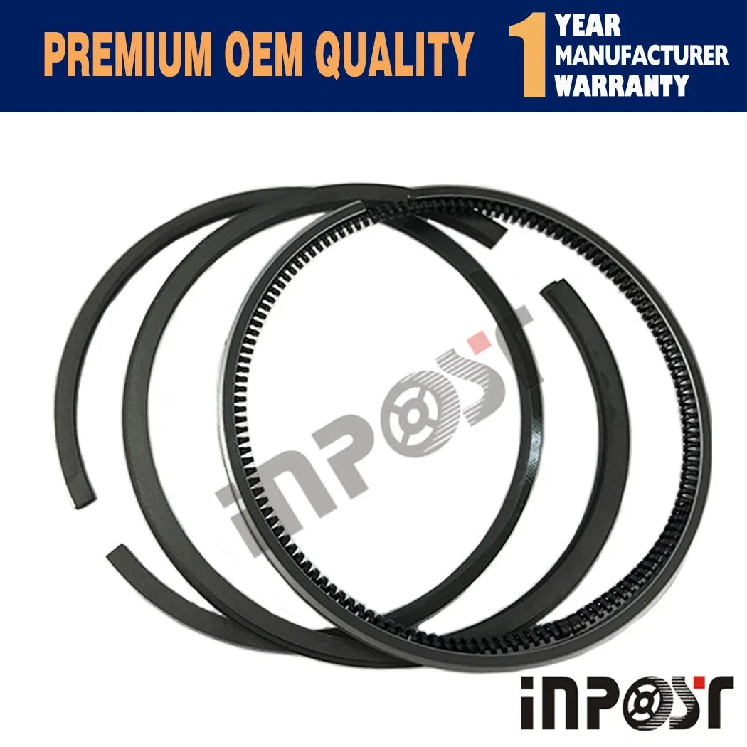 Set of 3 Piston Rings for Kubota D1105 (STD, 78mm, +0.5mm)