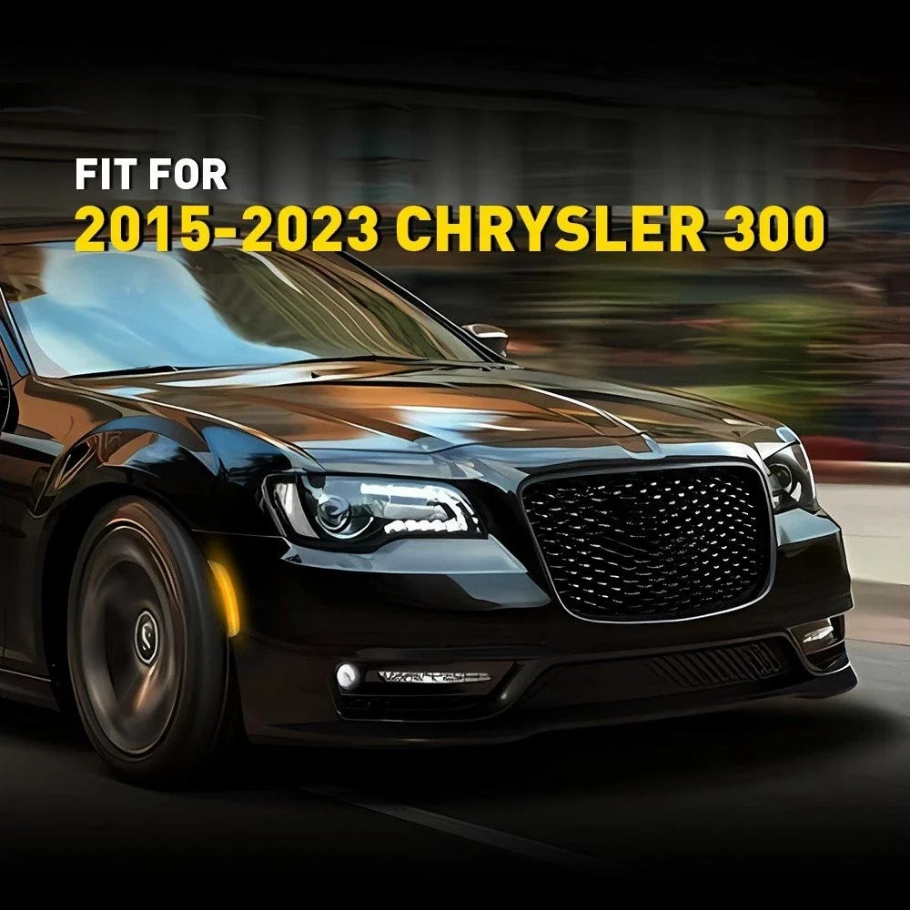 2X Front LED Side Marker Light for Chrysler 300 (2015–2023) Amber Smoke
