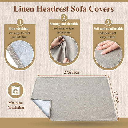 2X Recliner Headrest Protector for ECISZ (26.7 x 17 inches, Beige)