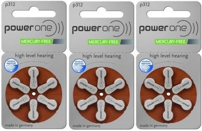 240 Pcs Power One Hearing Aid Batteries Size P312 (Expire 2023)