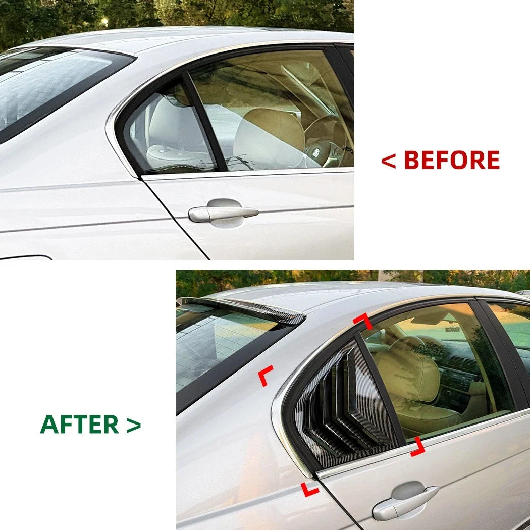 Pair Rear Window Louver Cover Sun Shade for BMW 3-Series E46 (1998–2005)