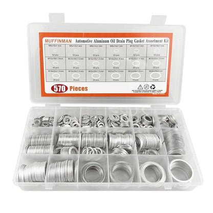 Set of 18 Oil Drain Plug Gaskets for Assorted Applications (570PCS)