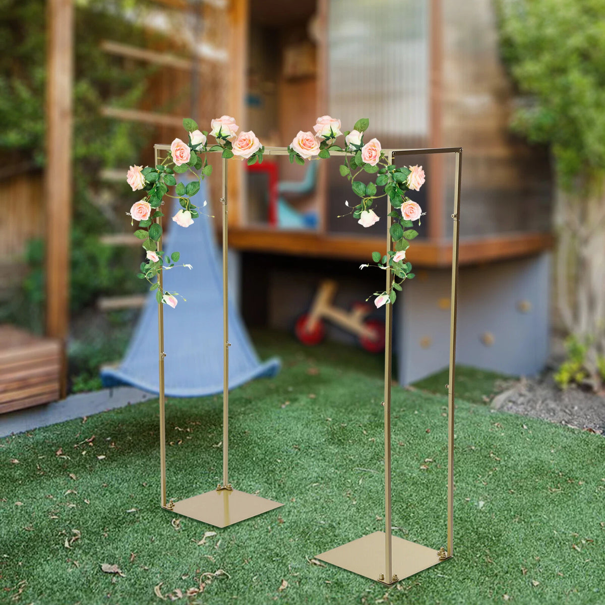 1x1.2M Golden Metal Wedding Arch Backdrop Stand Kit for Wedding Party