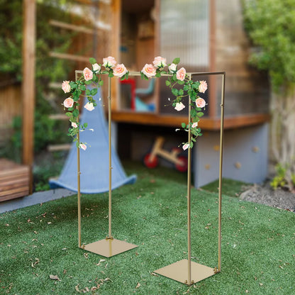 1x1.2M Golden Metal Wedding Arch Backdrop Stand Kit for Wedding Party
