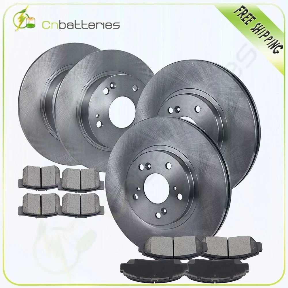 Set of 4 Brake Rotors and Ceramic Pads for Acura TSX (2004–2008) & Honda Accord (2003–2007)