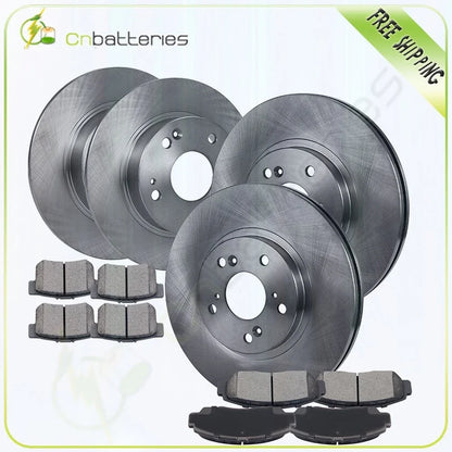 Set of 4 Brake Rotors and Ceramic Pads for Acura TSX (2004–2008) & Honda Accord (2003–2007)