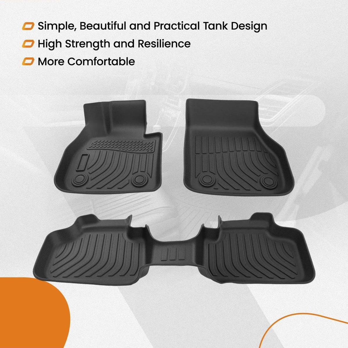 Set of 4 Anti-Slip TPE Floor Mats for Mini Cooper Countryman (2017–2024)