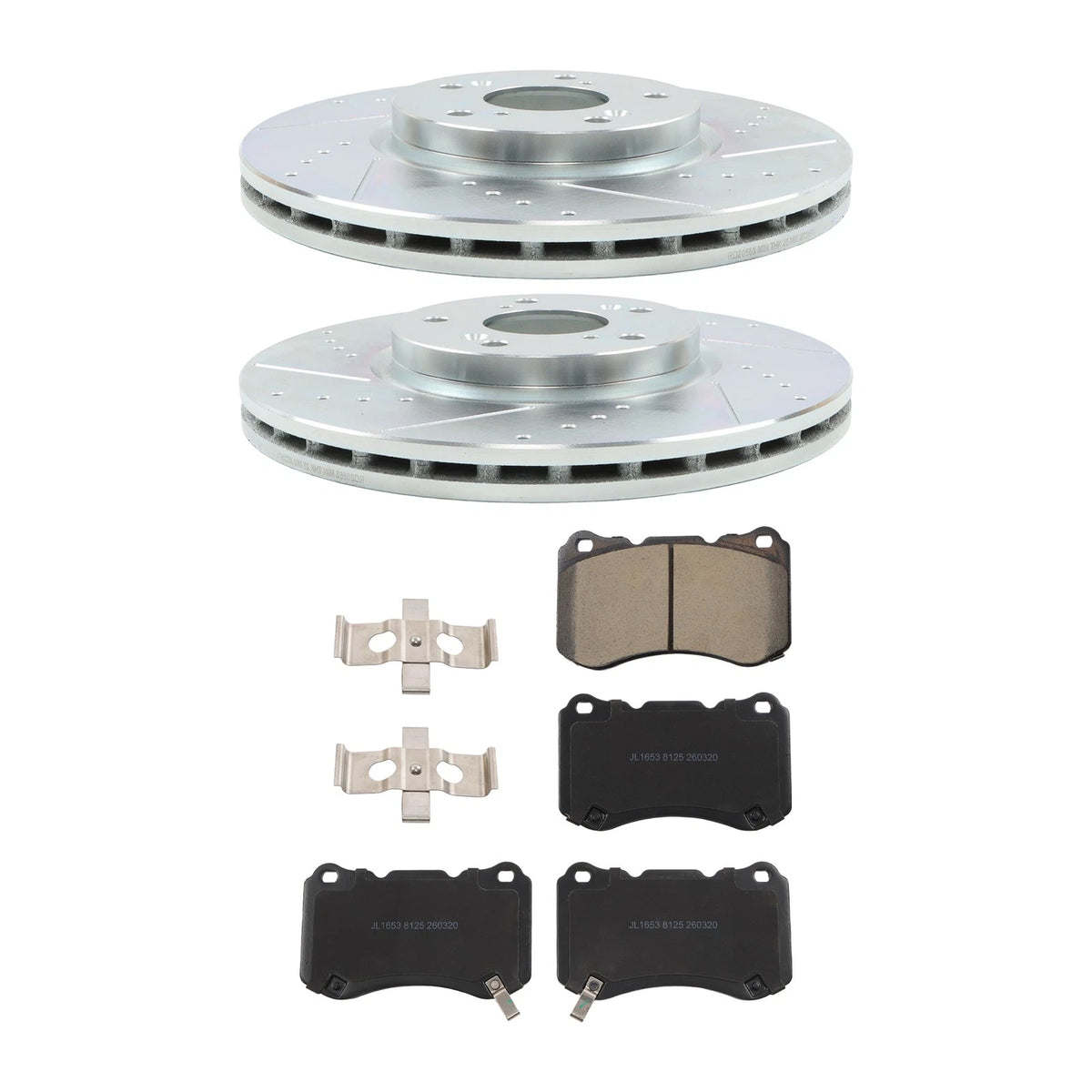 Set of 2 Front Side Drilled Brake Rotors & Pads for Acura TL (2004–2006) BCK67320K