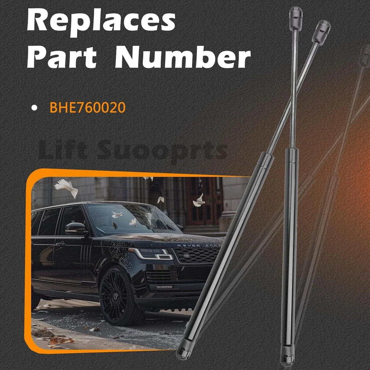 2X Rear Tailgate Lift Supports Gas Struts for Land Rover Range Rover (2003–2012)
