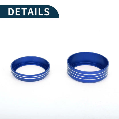 2X Media Volume Gear Shift Switch Knob Cover Ring for Ford Mach-E (2021–2024) Blue