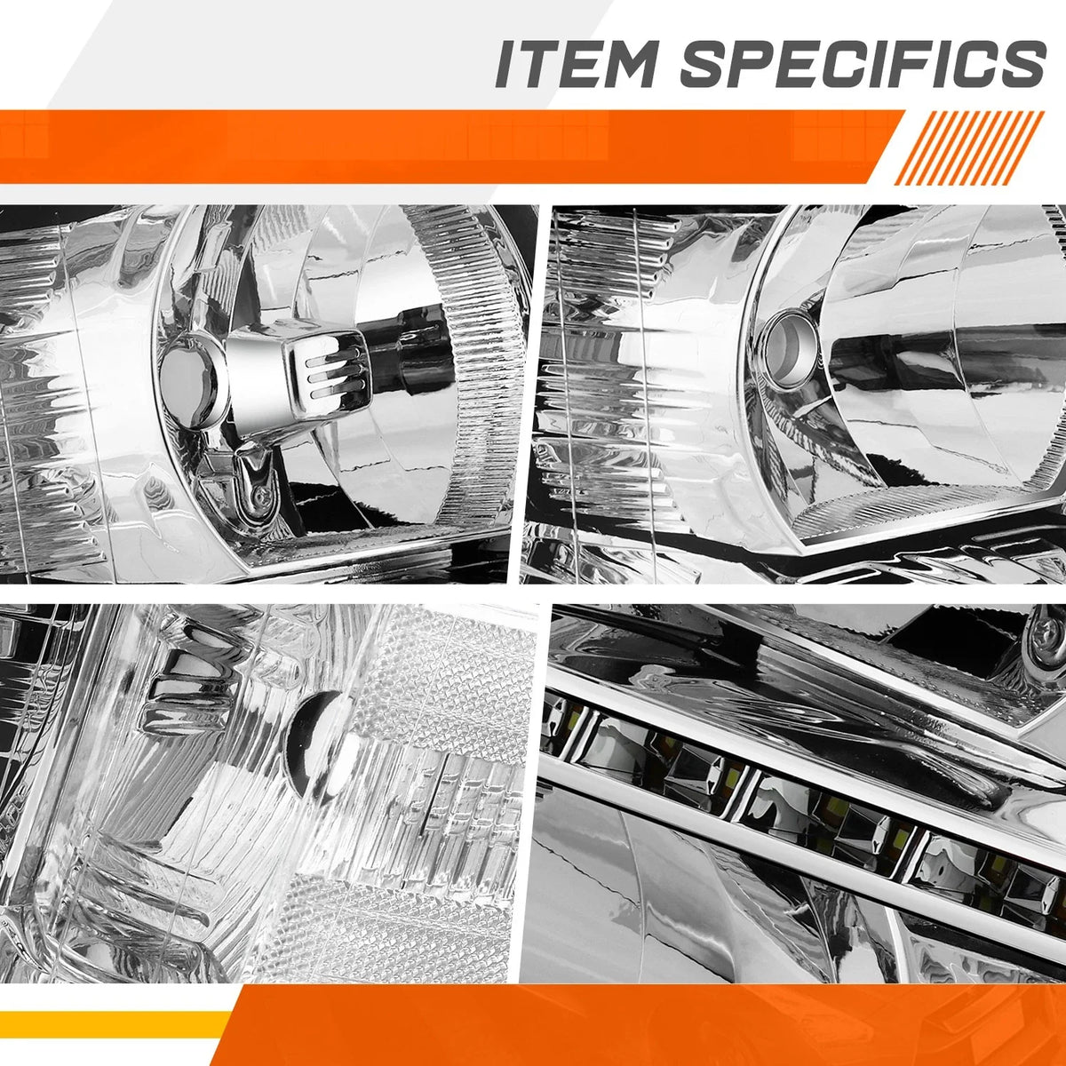 LED DRL Strip Headlight for Chevy Silverado (2007–2014) - Chrome Housing