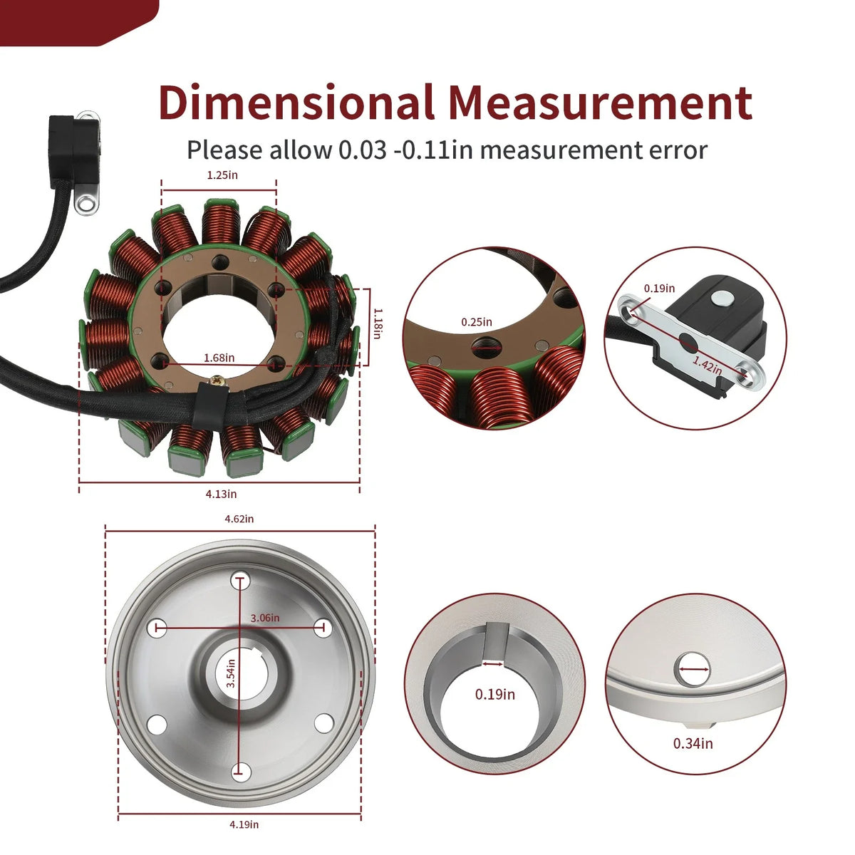 Flywheel Stator w/ Cover Gasket for Yamaha Grizzly 700 (2007–2008) 3B4-81450-00-00