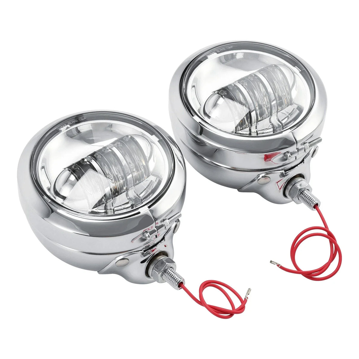 Chrome Auxiliary Fog Passing Lights & Housing Bucket for Harley Davidson