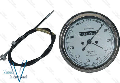 Speedometer 0-80MPH + 54" Cable for Triumph Norton Enfield
