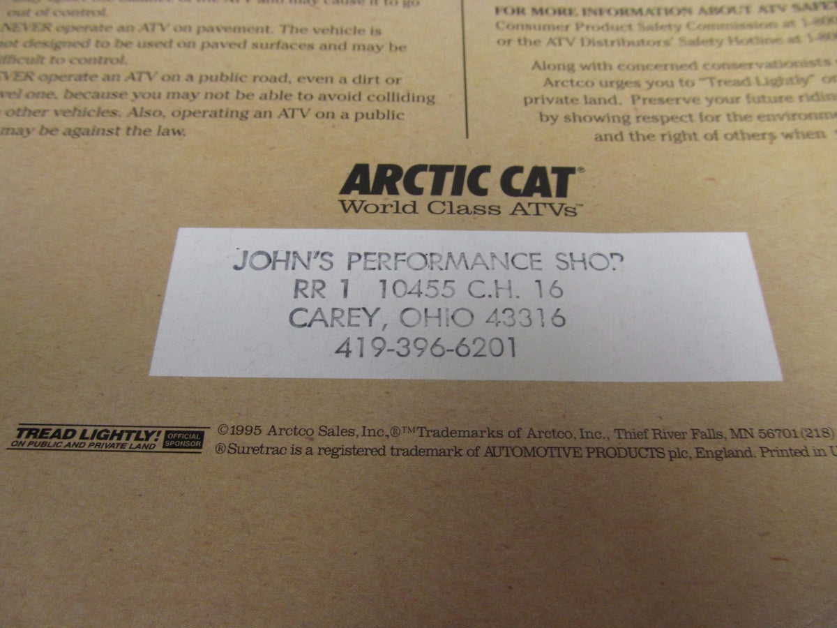 Arctic Cat ATV Product Line Up Sales Catalog (1996)