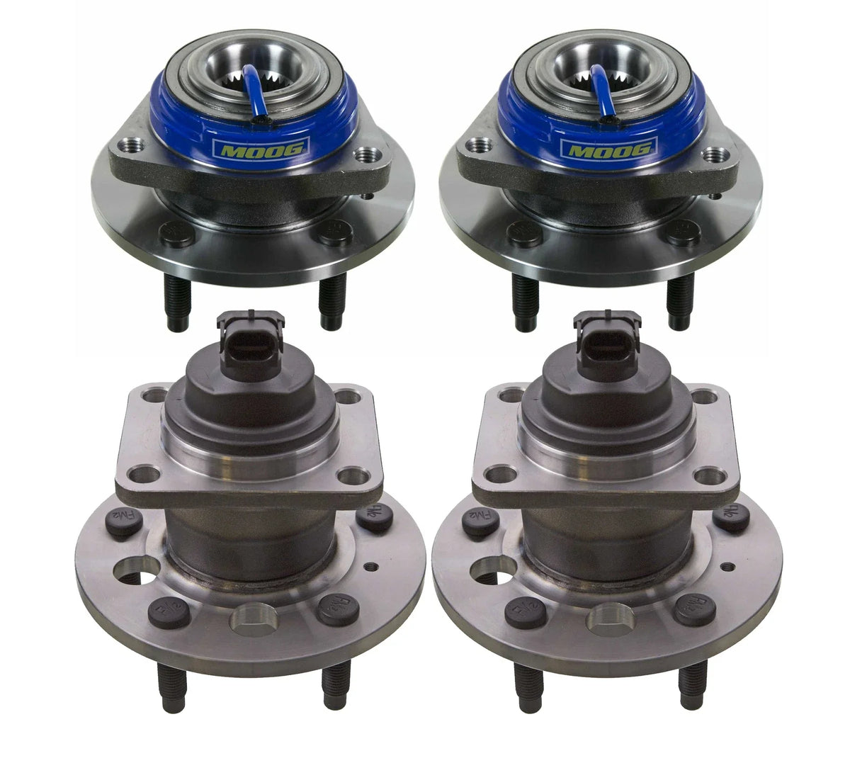 Moog Front & Rear Wheel Bearing and Hub Assemblies Kit for Buick Chevy Pontiac