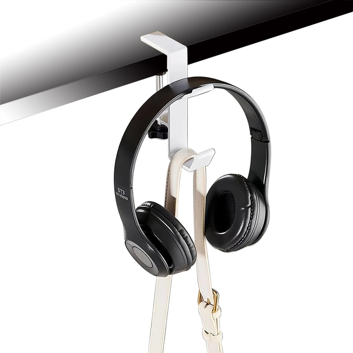 Adjustable Hook for L Shaped Gaming Desk (Onesize) - White