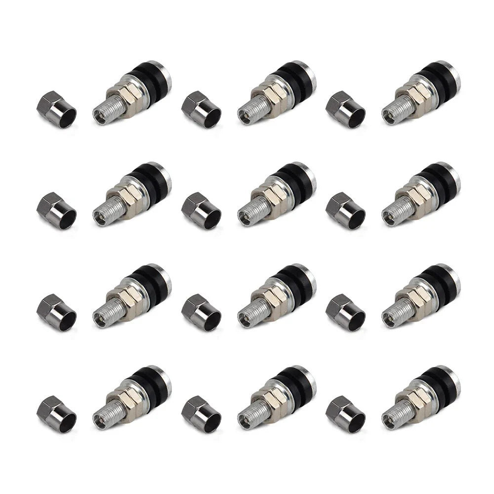 Set of 12 Chrome Tire Valve Stems for Go-karts, Hot Rods