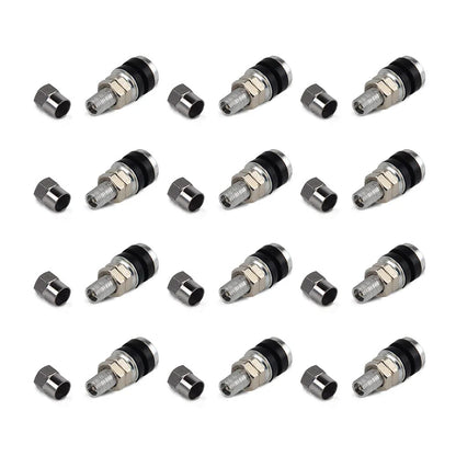 Set of 12 Chrome Tire Valve Stems for Go-karts, Hot Rods