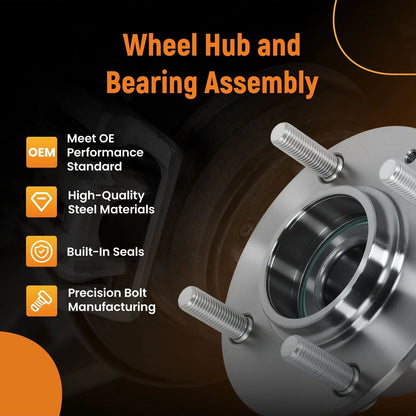 Set of 2 Rear Wheel Hub Bearings for Kia Spectra (2005–2009)