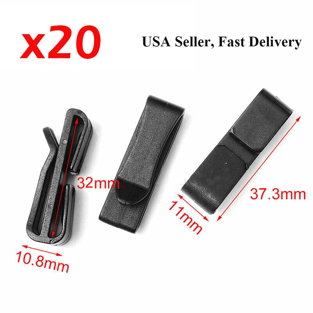 20pcs Quick-Slip Clip Keeper Buckles for Tactical Backpack (Universal)