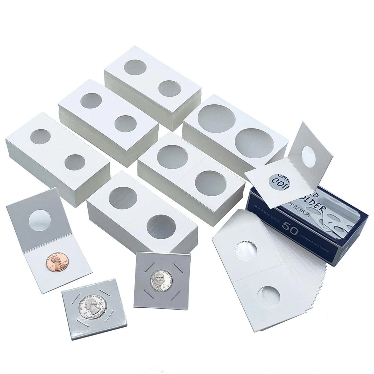 300 Pcs Cardboard Coin Flips Assorted Sizes (2" - 6")