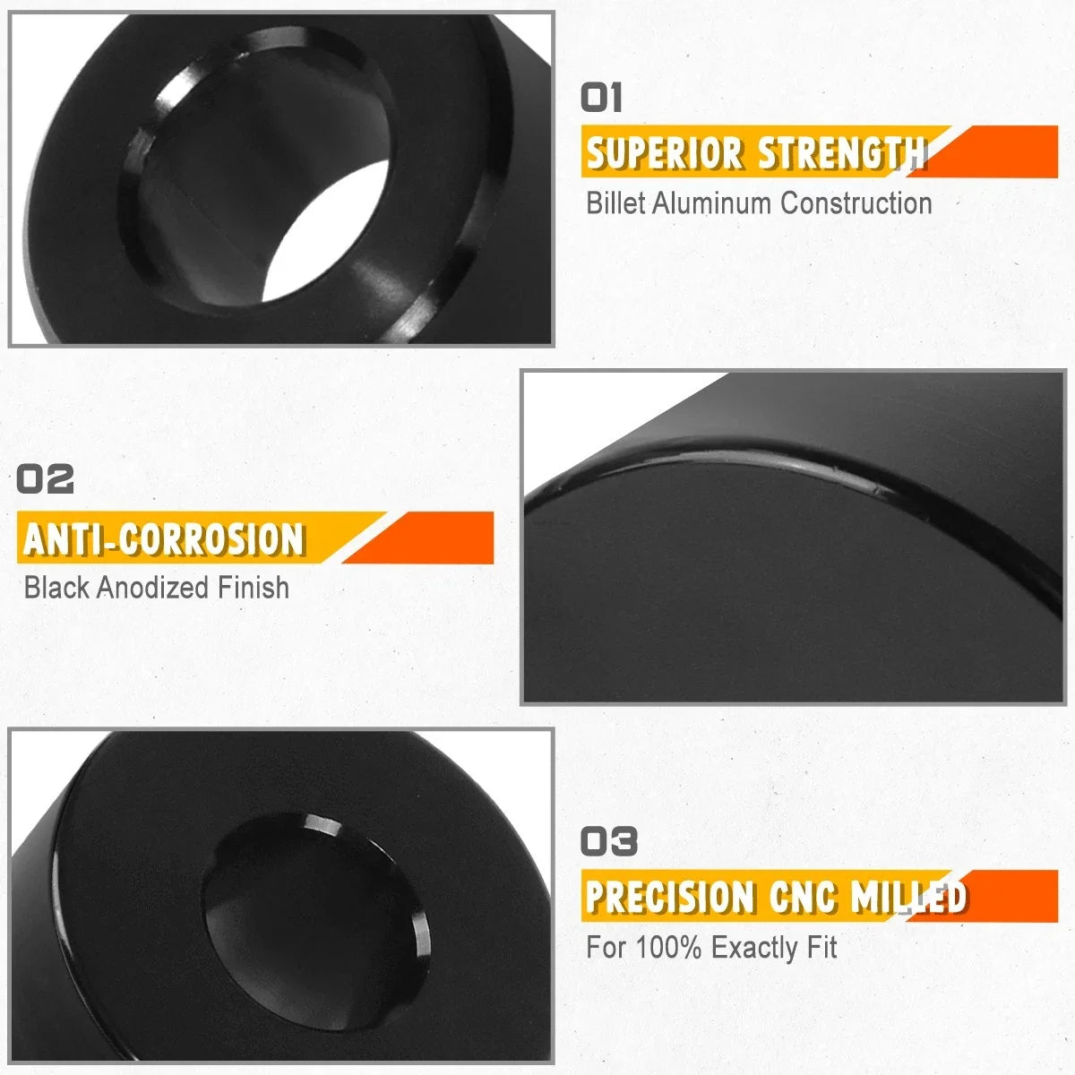 2X Aluminum Front Leveling Drop Spacers + Bolts for Toyota Tacoma (1995–2004)