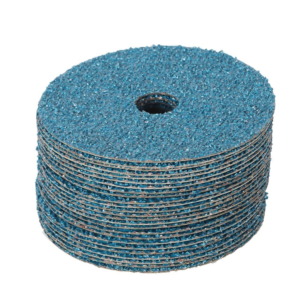 25 Pack 5" x 7/8" 24 Grit Zirconia Resin Fiber Sanding Discs for Automotive