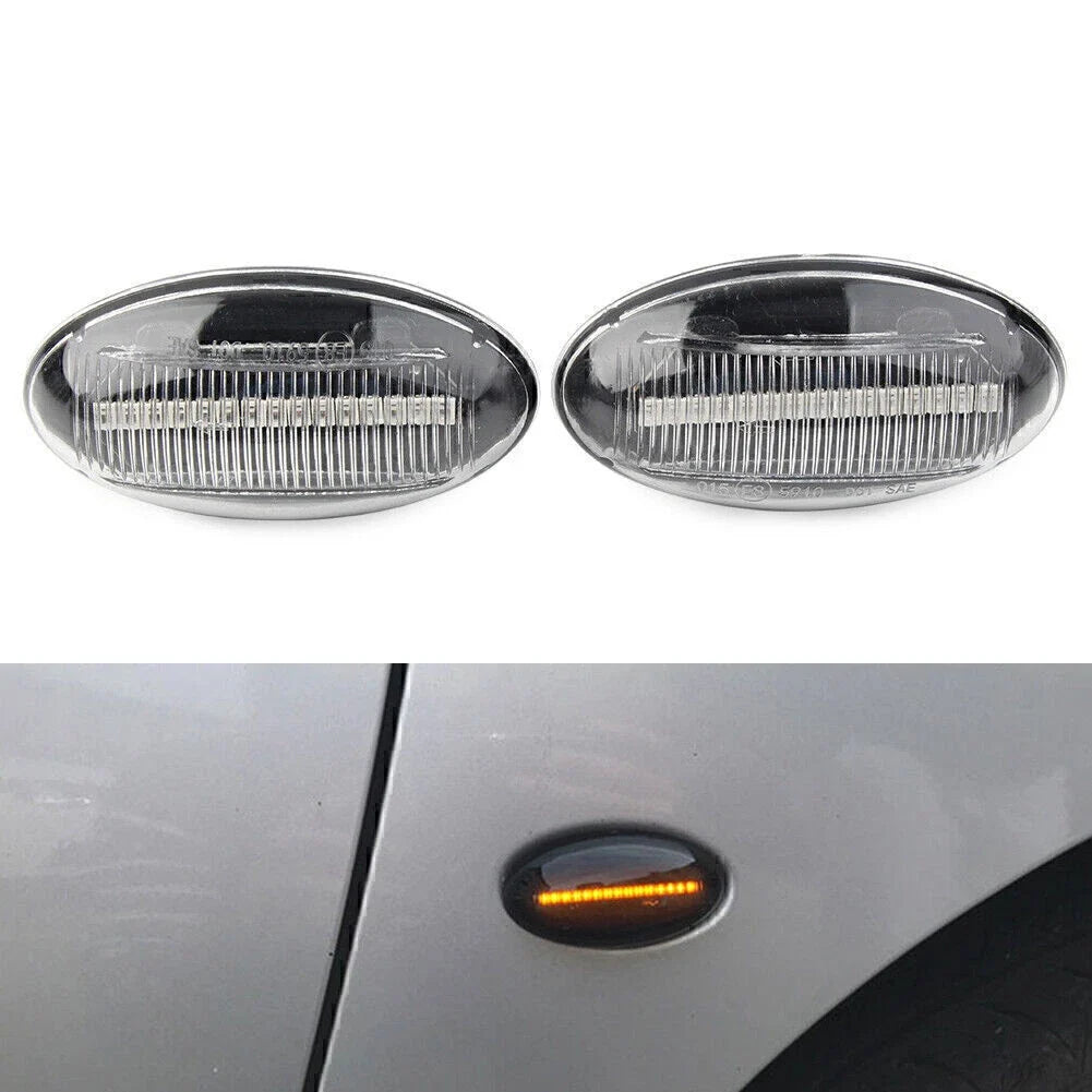 Clear LED Dynamic Signal Side Marker Light for Peugeot 307, 206, 607 (2001–2014)