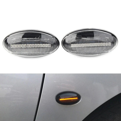 Clear LED Dynamic Signal Side Marker Light for Peugeot 307, 206, 607 (2001–2014)