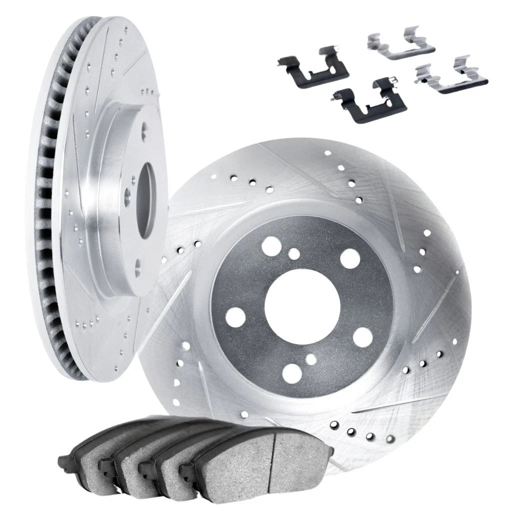 Rotor Set Front for Volvo C30 (2012–2013) ALX-PAU-DF-7512-54071-CLA2 Vented Drilled Slotted