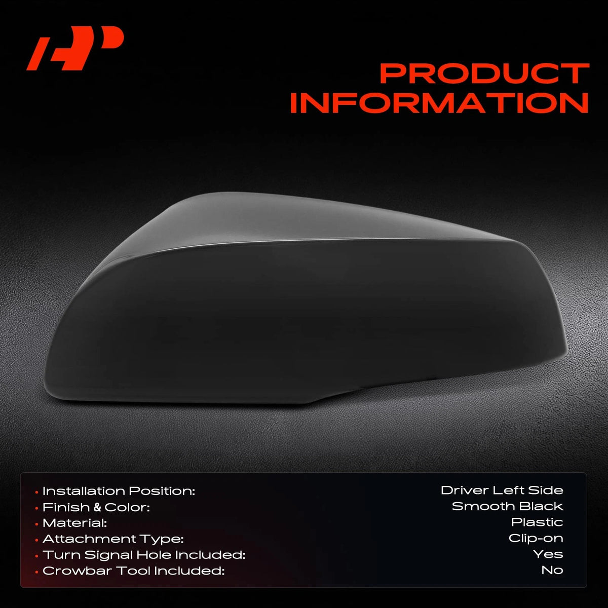 Driver Side Mirror Cover Cap for Toyota Tacoma (2016–2023) 8794504070C0, TO1326117