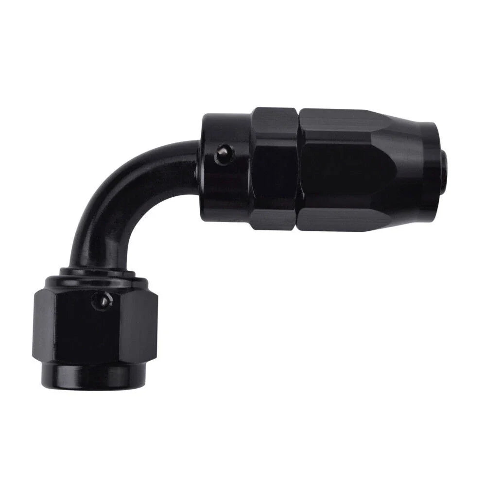 2Pcs AN6 90° Black Swivel Hose End Fitting Adaptor for Oil Fuel Line