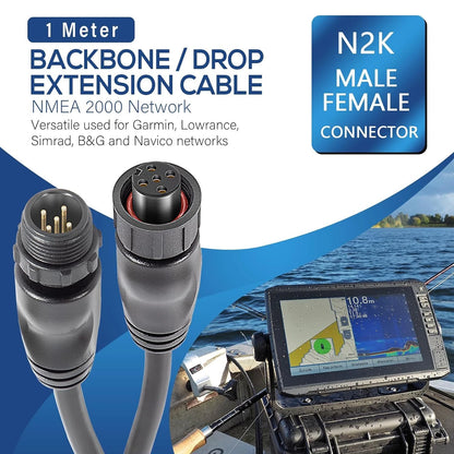 1 Meter NMEA 2000 Backbone Drop/Extension Cable for Lowrance Simrad Garmin