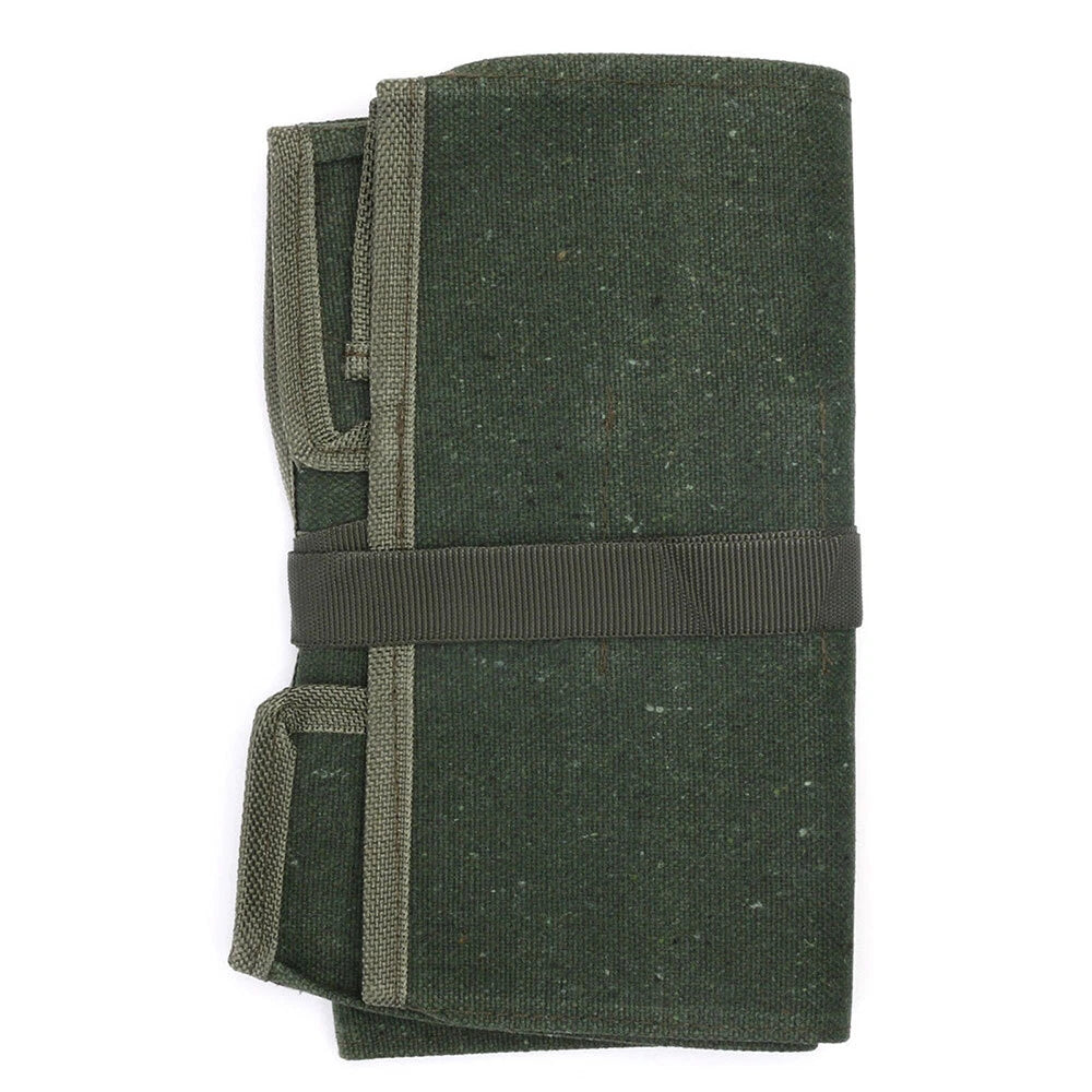 10-Pocket Canvas Wrench Tool Roll Organizer for Automotive Use