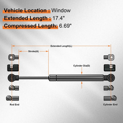 2X Rear Glass Window Lift Supports for Ford Escape Mercury (2008–2012)