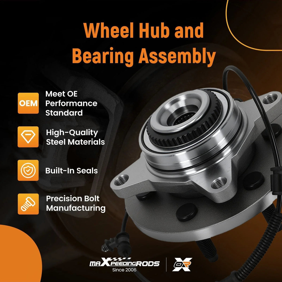 Front Hub Bearing Kit WE61185 for Ford F-150/Expedition 4WD (2011–2014)