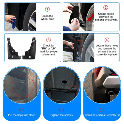 Black Molded Mud Flaps for Toyota RAV4 (2019–2025) 2.5L