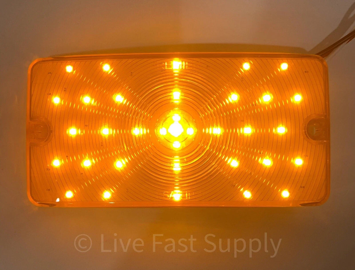 Front LED Amber Parking Turn Signal Lights Pair for Ford Bronco (1969–1977)