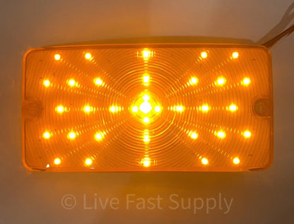 Front LED Amber Parking Turn Signal Lights Pair for Ford Bronco (1969–1977)