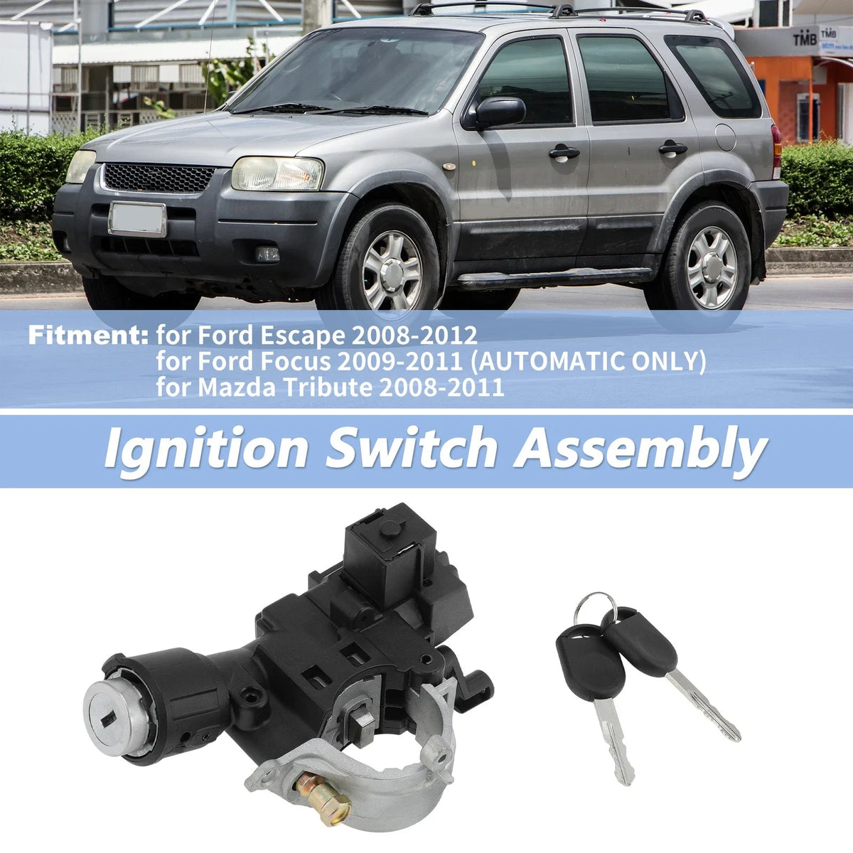Ignition Lock Cylinder 989-019 for Ford Escape (2008–2012) with 2 Keys