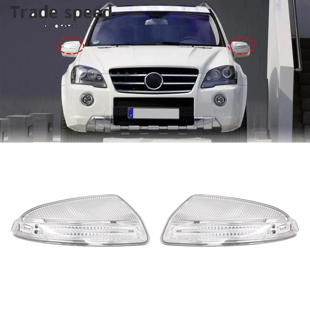 Pair Turn Signal Lamp Light for Mercedes Benz GL320 GL350 ML500 (A1649061300, A1649061400)