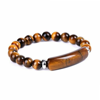 8mm Tiger Eye Stretch Bangle Bracelet - Natural Gemstone Healing Stone