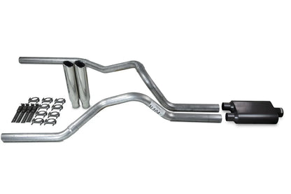 2.5" Dual Exhaust Kit for Dodge Ram 1500 (1994–2003) - 2 Chamber Muffler, Clamp on Tips