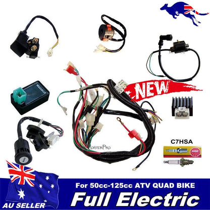 Wiring Harness CDI Coil Kill Key Switch for 50cc 110cc 125cc ATV Quad Bike Buggy (Mon)