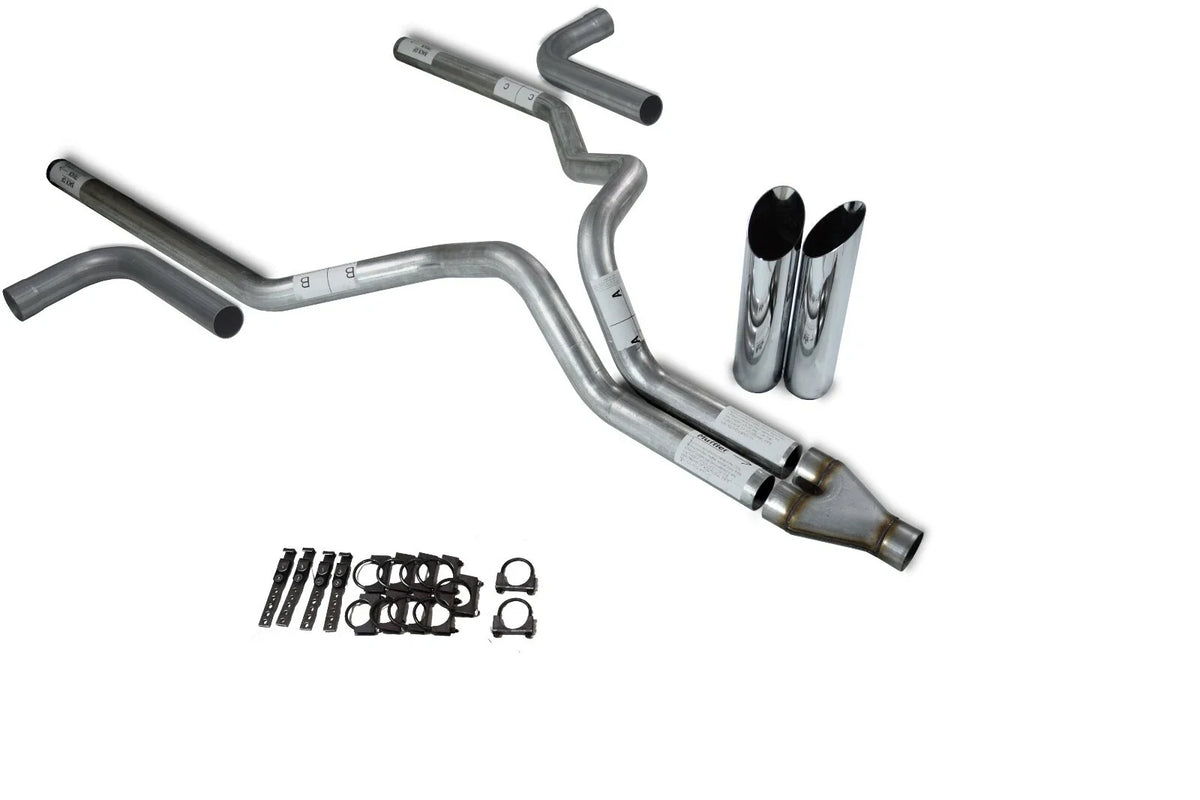 3" Dual Exhaust Kit with Y Pipe & Slash Tips for Chevy GMC 1500 (1999–2006)