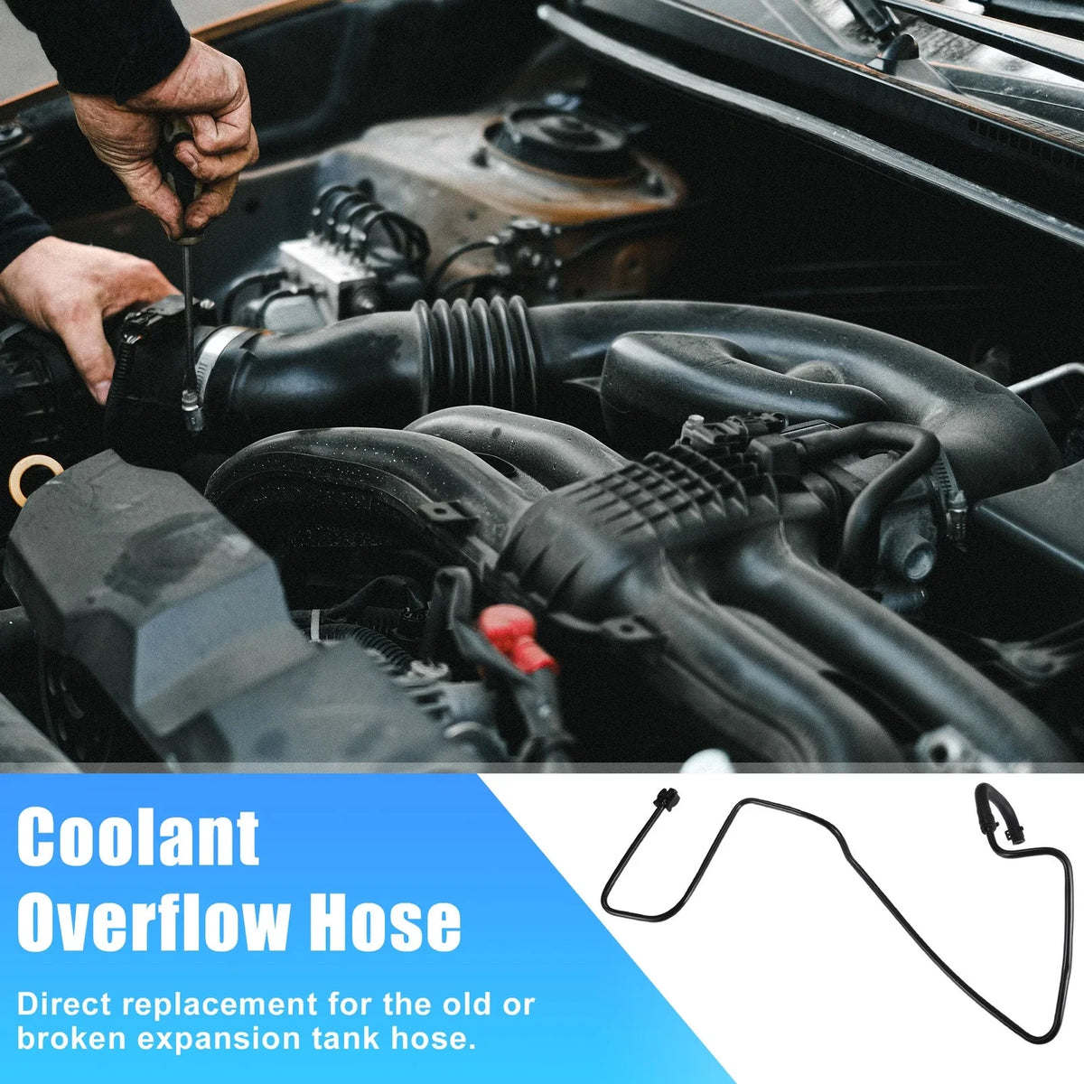 Water Tank Overflow Pipe for Ford (2011–2019) No. 8V218C012AG/8V218C012AE Black